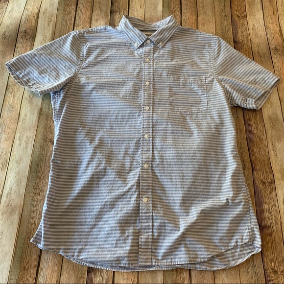 Good threads slim fit short sleeve casual striped button down shirt | size XL - Picture 7 of 11